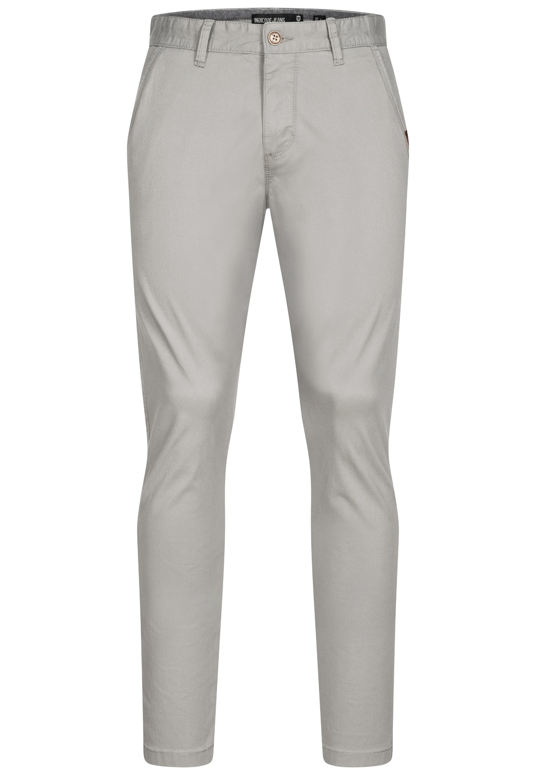 Indicode Men's Cherry Chinos made of cotton incl. belt