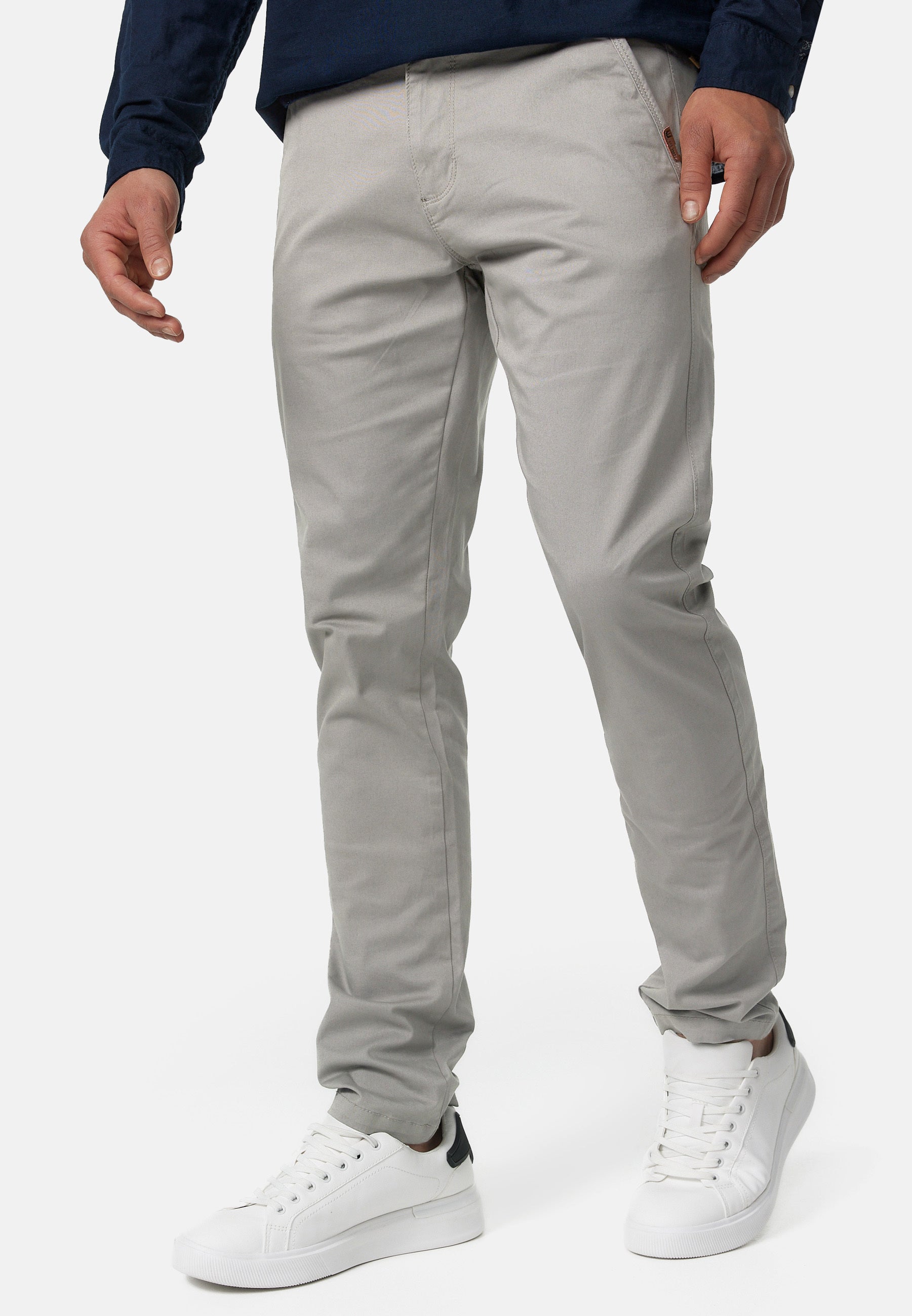 Indicode Men's Cherry Chinos made of cotton incl. belt