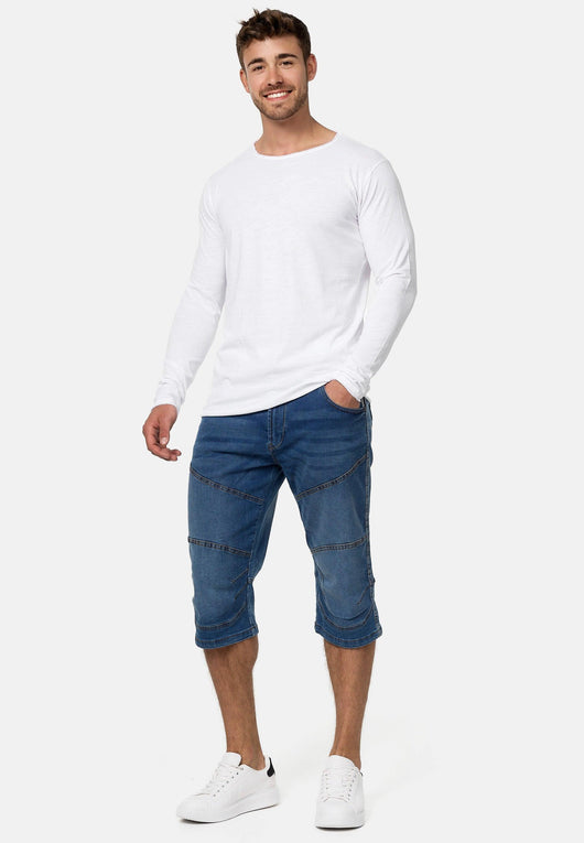 Indicode Herren Fortune 3/4 Jeans Shorts mit 5 Taschen aus 98% Baumwolle - INDICODE