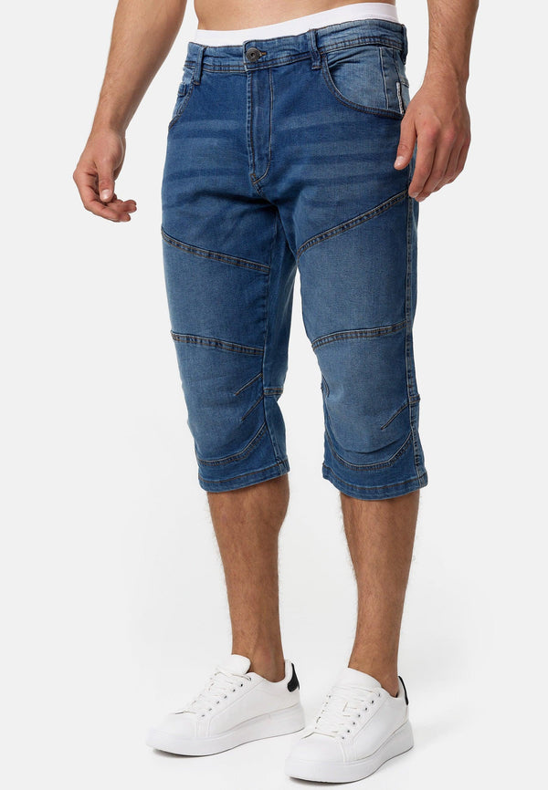 Indicode Herren Fortune 3/4 Jeans Shorts mit 5 Taschen aus 98% Baumwolle
