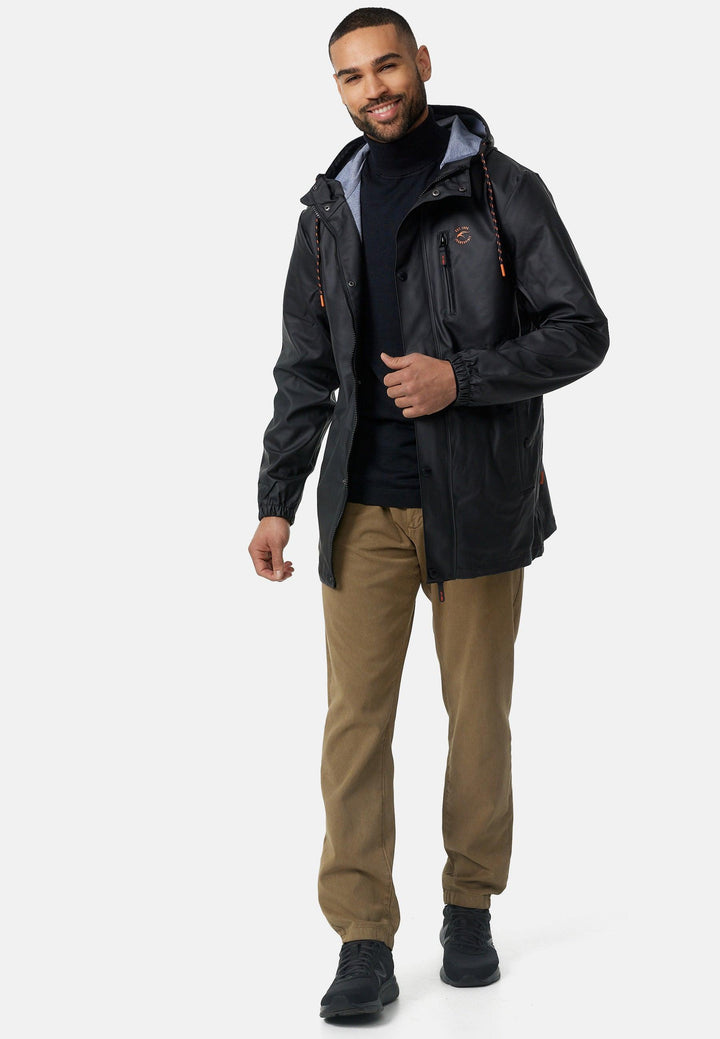 Indicode Herren Malmoe Regenjacke mit Kapuze lange wasserdichte Segeljacke - INDICODE