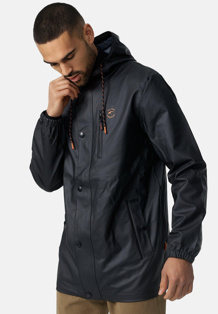 Indicode Herren Malmoe Regenjacke mit Kapuze lange wasserdichte Segeljacke - INDICODE