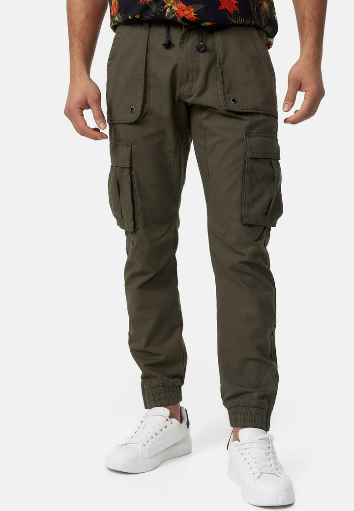 Indicode Herren Leonard Cargohose aus Baumwoll-Mix mit 5 Taschen - INDICODE