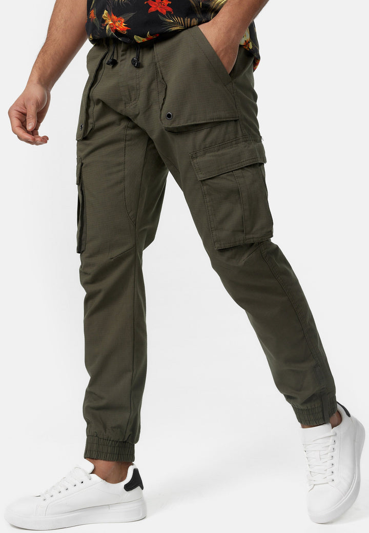 Indicode Herren Leonard Cargohose aus Baumwoll-Mix mit 5 Taschen - INDICODE