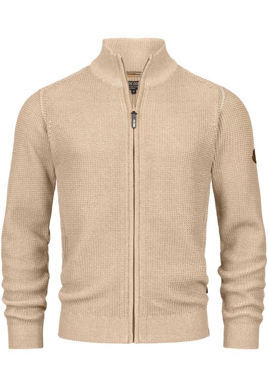 Indicode Herren INLayton Fein-Strickjacke mit Stehkragen und Reißverschluss