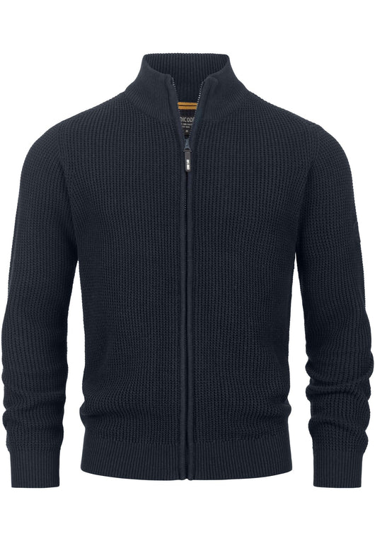 Indicode Herren INLayton Fein-Strickjacke mit Stehkragen und Reißverschluss