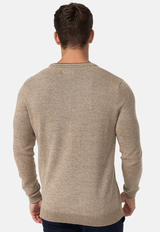 Indicode Herren INReign Feinstrickpullover mit Ripp-Bündchen & Rundhals-Ausschnitt