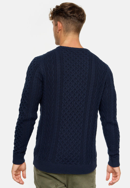 Indicode Herren INBellin Strickpullover mit Rundhals-Ausschnitt aus 80% Baumwolle