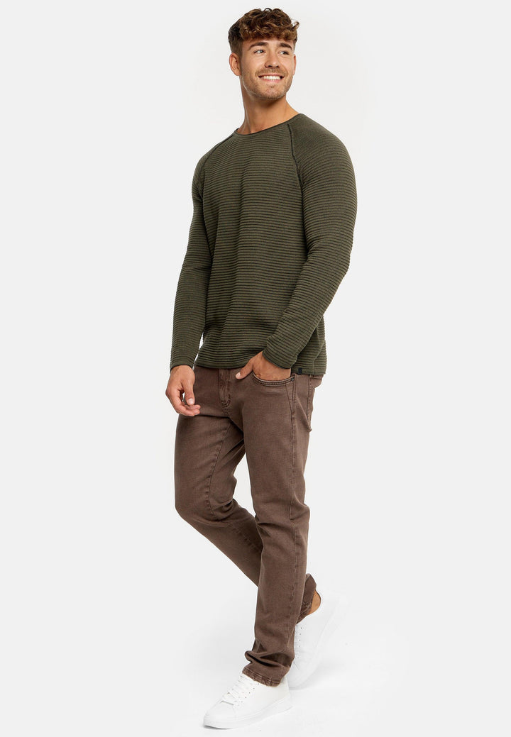 Indicode Herren INCamilo Strickpullover mit Roll Edge & Rundhals-Ausschnitt - INDICODE