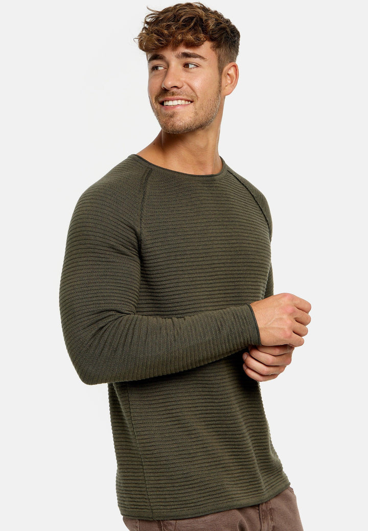 Indicode Herren INCamilo Strickpullover mit Roll Edge & Rundhals-Ausschnitt - INDICODE