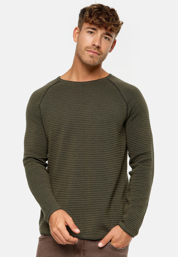 Indicode Herren INCamilo Strickpullover mit Roll Edge & Rundhals-Ausschnitt - INDICODE
