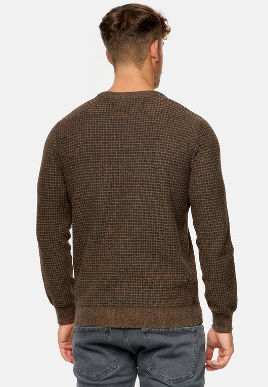 Indicode Herren INLourdes Strickpullover mit Ripp-Bündchen & Rundhals-Ausschnitt