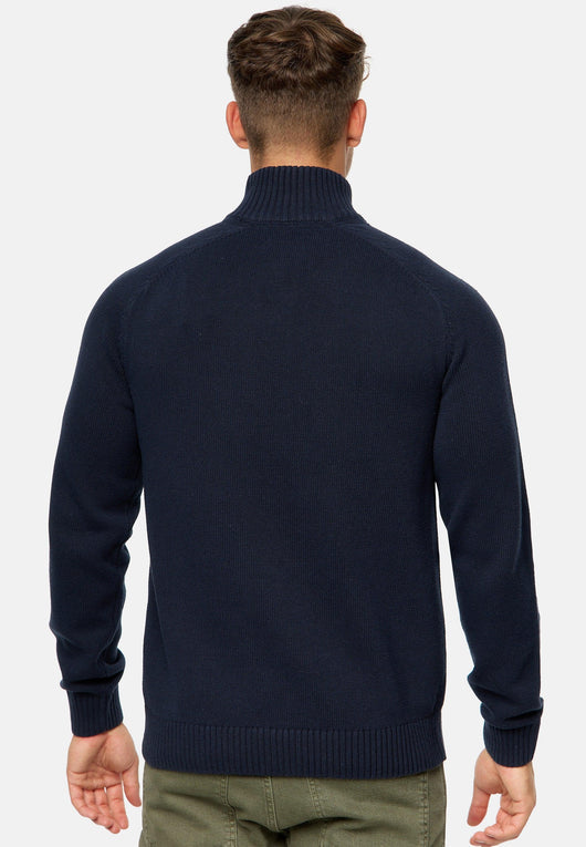 Indicode Herren INIsalu Pullover aus 80% Baumwolle mit Stehkragen