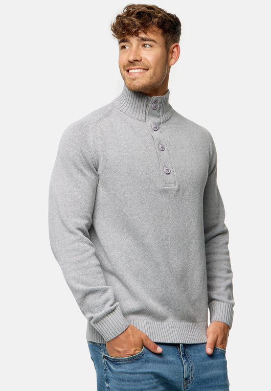 Indicode Herren INIsalu Pullover aus 80% Baumwolle mit Stehkragen - INDICODE