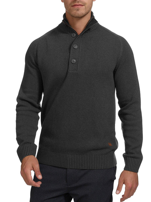 Indicode Herren INIsalu Pullover aus 80% Baumwolle mit Stehkragen