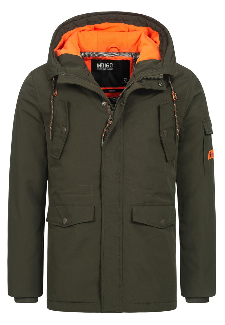 Indicode Herren Indicode Parka Ocala mit Kapuze und 6 Taschen - INDICODE