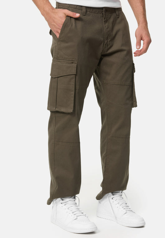 Indicode Herren INMauricio Cargohose aus 98 % Baumwolle mit 6 Taschen