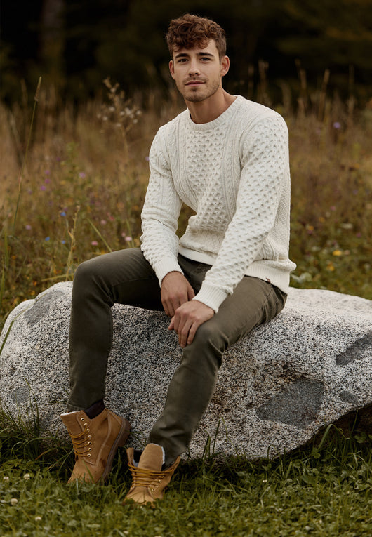 Indicode Herren INBellin Strickpullover mit Rundhals-Ausschnitt aus 80% Baumwolle