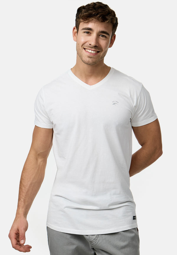 Indicode Herren INClever T-Shirt mit V-Ausschnitt aus 100% Baumwolle