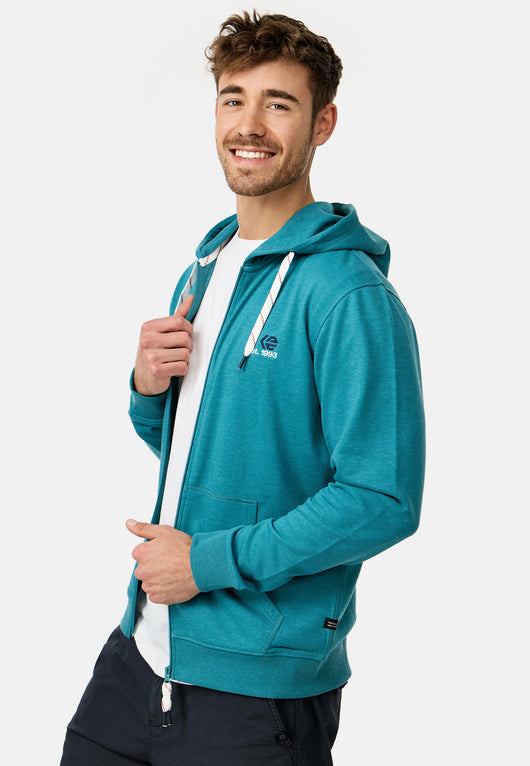 Indicode Herren INHoward Kapuzensweatjacke mit RIPP-Bündchen