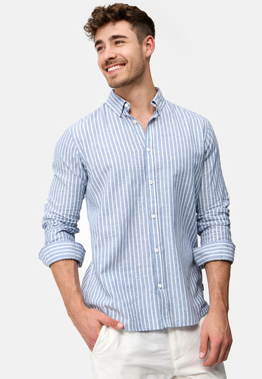 Indicode Herren Brayden Hemd gestreift mit Button-Down-Kragen