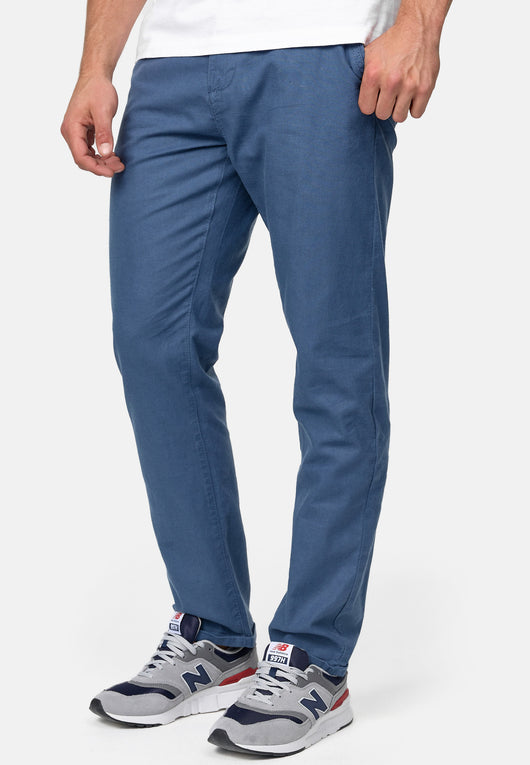 Indicode Men's Bryne Linen & Cotton 4 Pocket Trousers