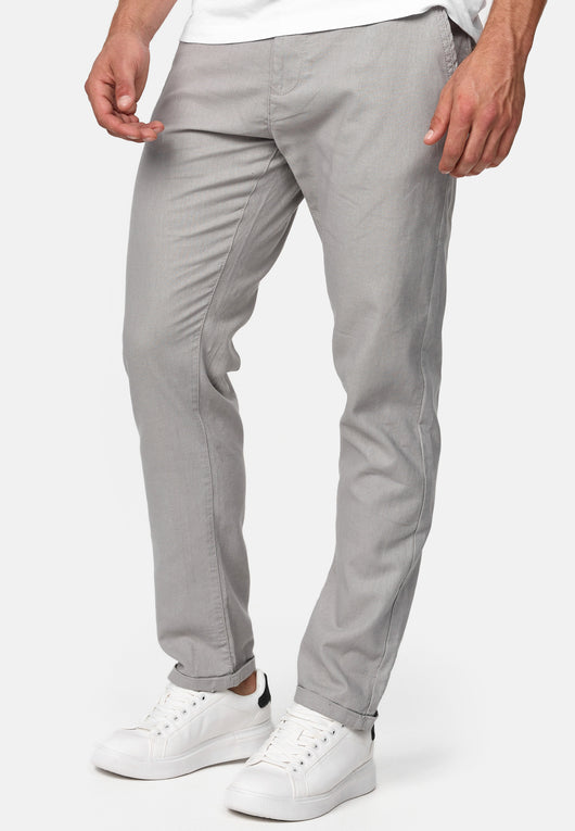 Indicode Men's Bryne Linen & Cotton 4 Pocket Trousers