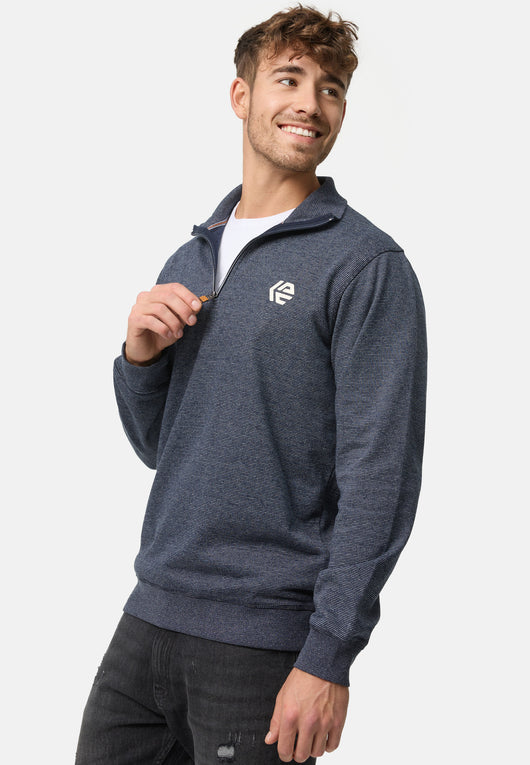 Indicode Herren INCaspar Sweatshirt mit Stehkragen