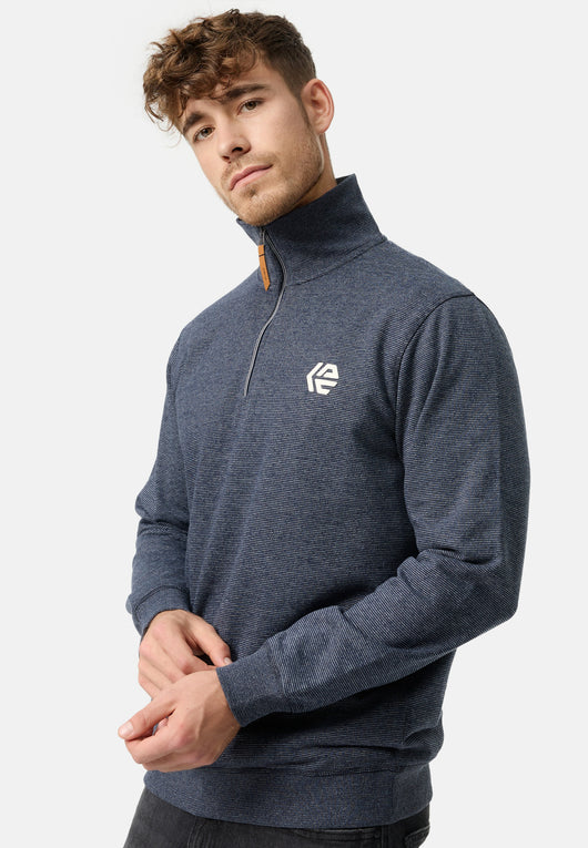 Indicode Herren INCaspar Sweatshirt mit Stehkragen