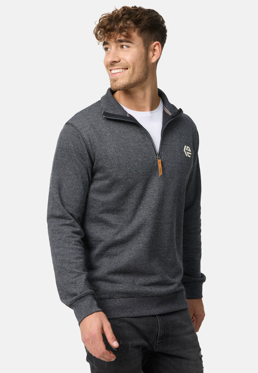 Indicode Herren INCaspar Sweatshirt mit Stehkragen