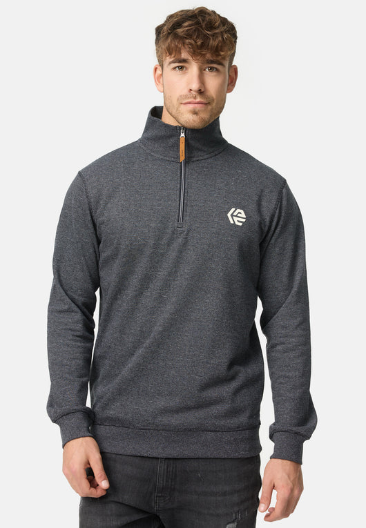 Indicode Herren INCaspar Sweatshirt mit Stehkragen