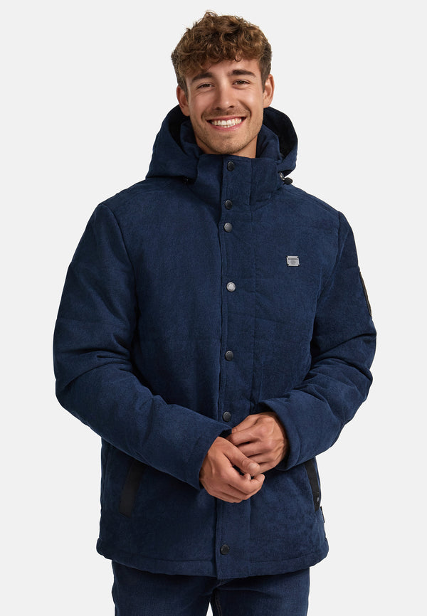 Indicode Herren INOlime Winterjacke mit Kapuze und verdecktem Reißverschluß