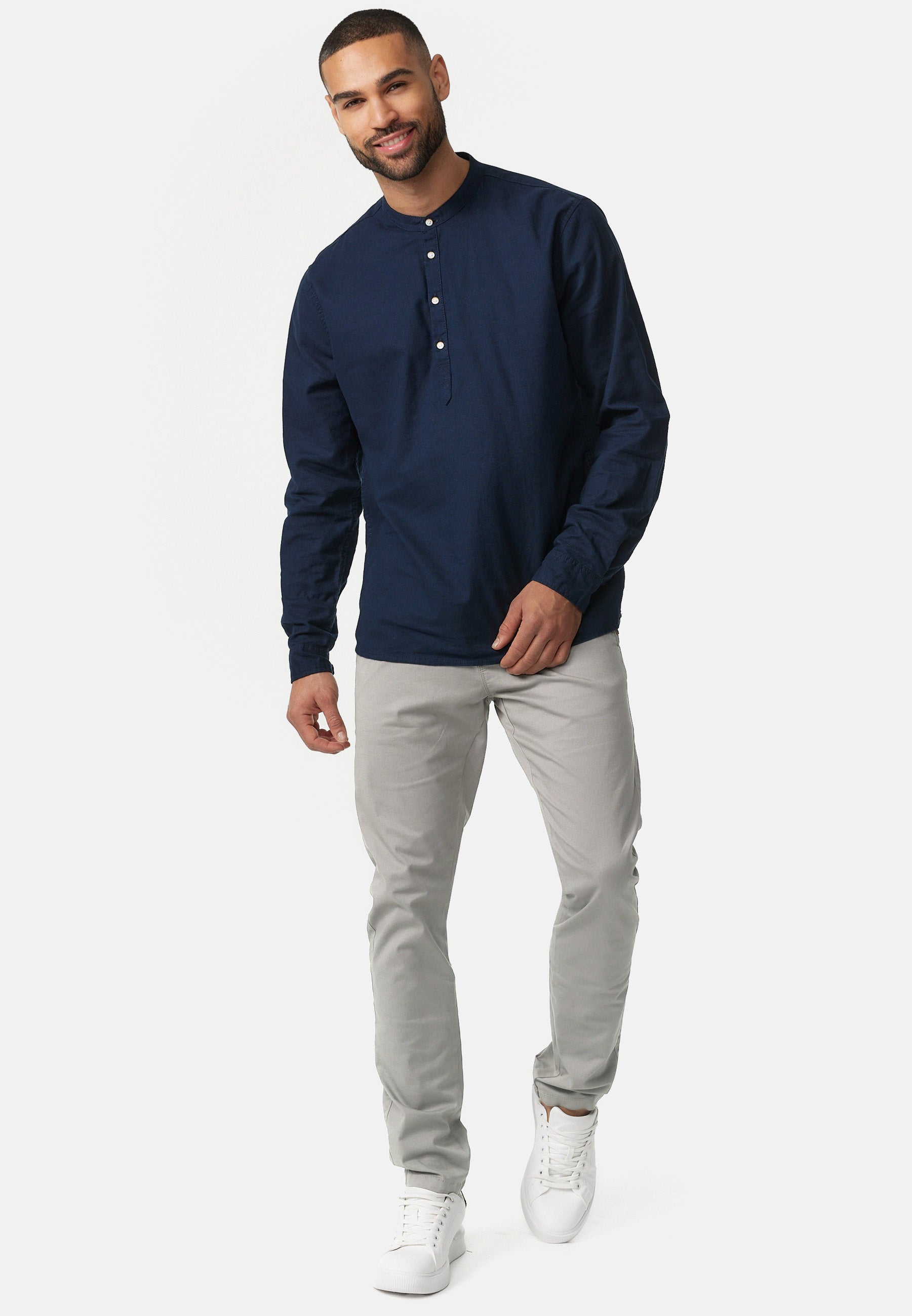 Indicode Men's Cherry Chinos made of cotton incl. belt