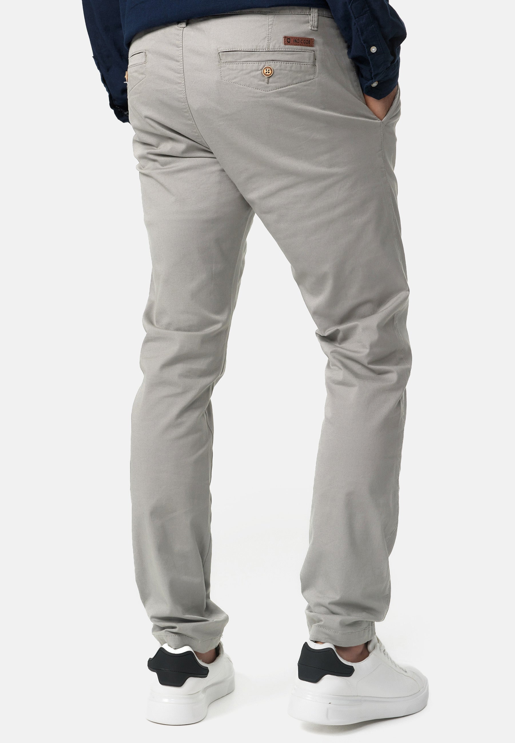 Indicode Men's Cherry Chinos made of cotton incl. belt