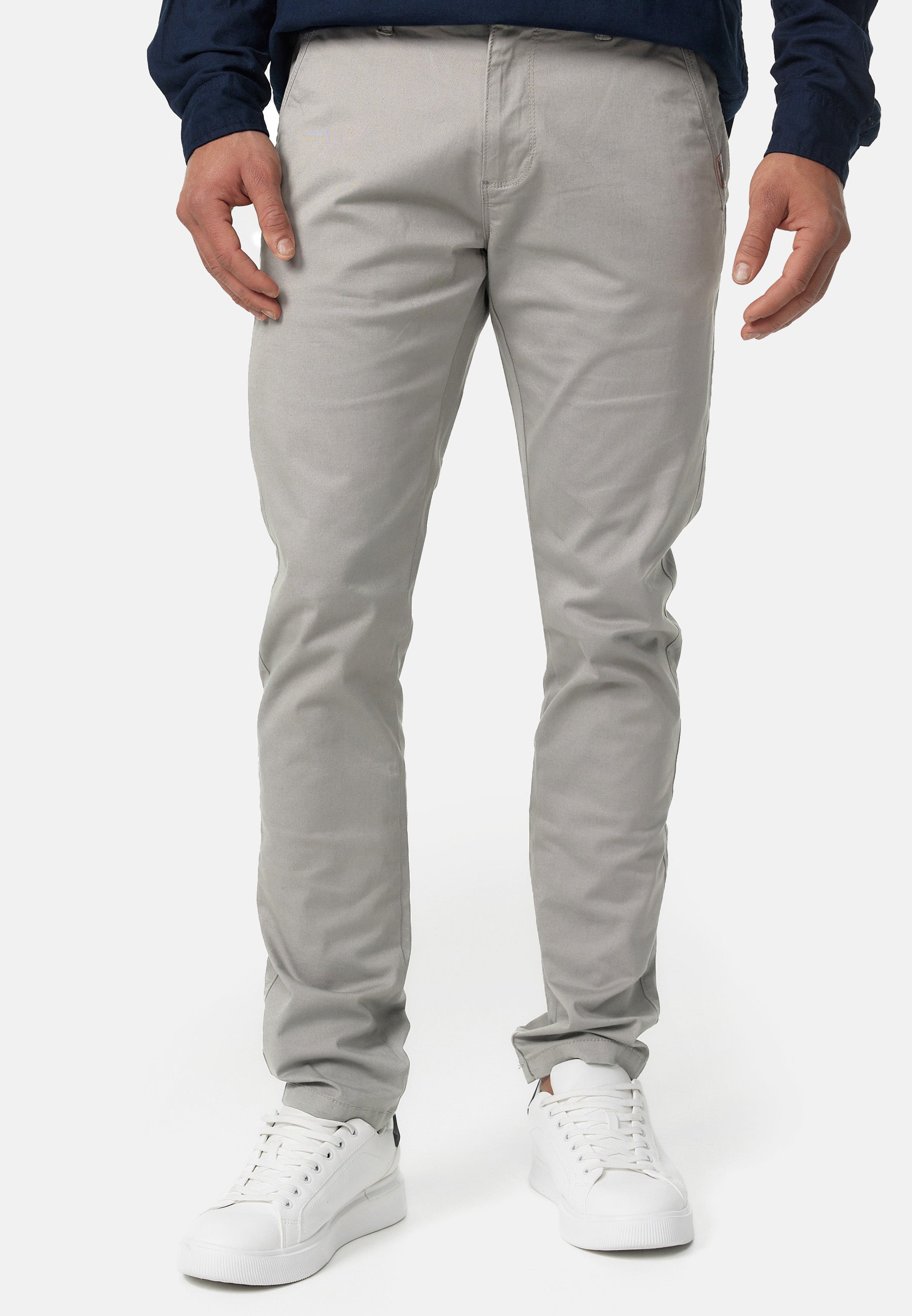 Indicode Men's Cherry Chinos made of cotton incl. belt