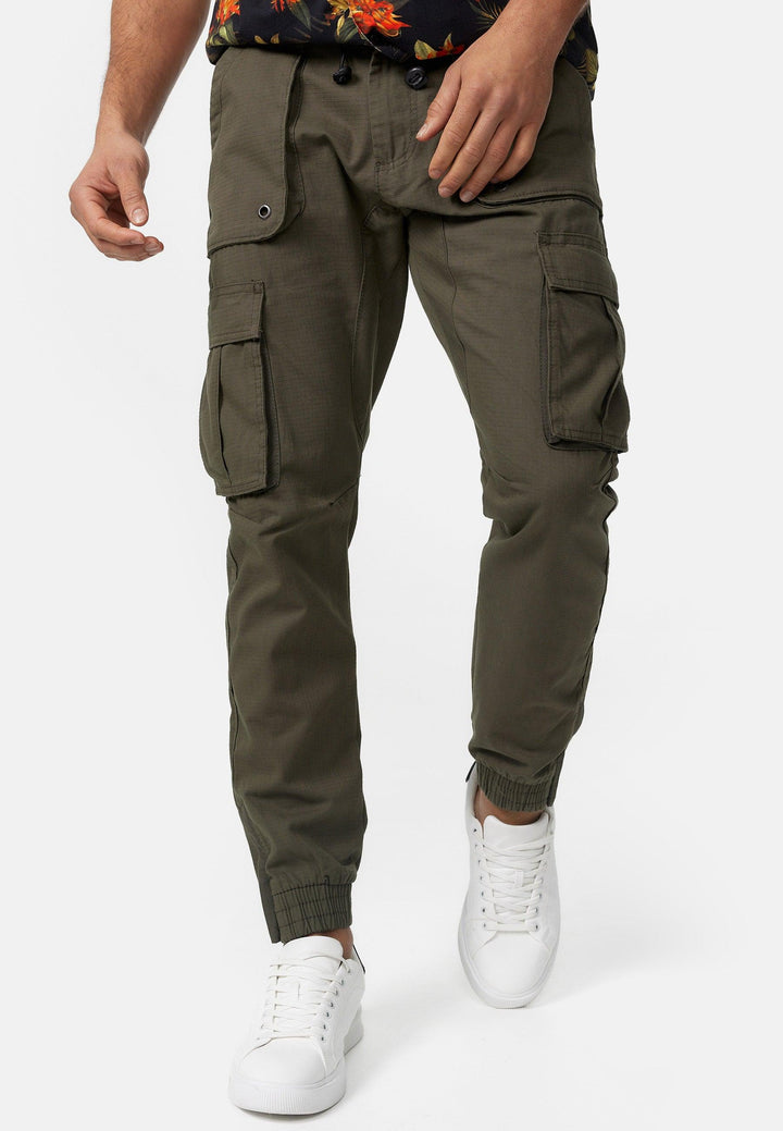 Indicode Herren Leonard Cargohose aus Baumwoll-Mix mit 5 Taschen - INDICODE