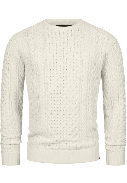 Indicode Herren INBellin Strickpullover mit Rundhals-Ausschnitt aus 80% Baumwolle