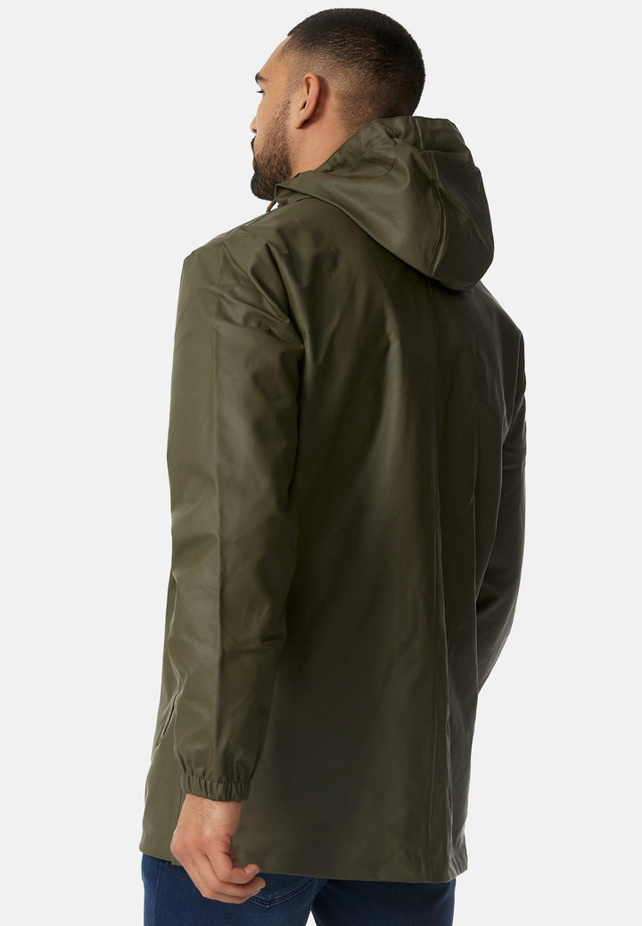 Indicode Herren Malmoe Regenjacke mit Kapuze lange wasserdichte Segeljacke - INDICODE