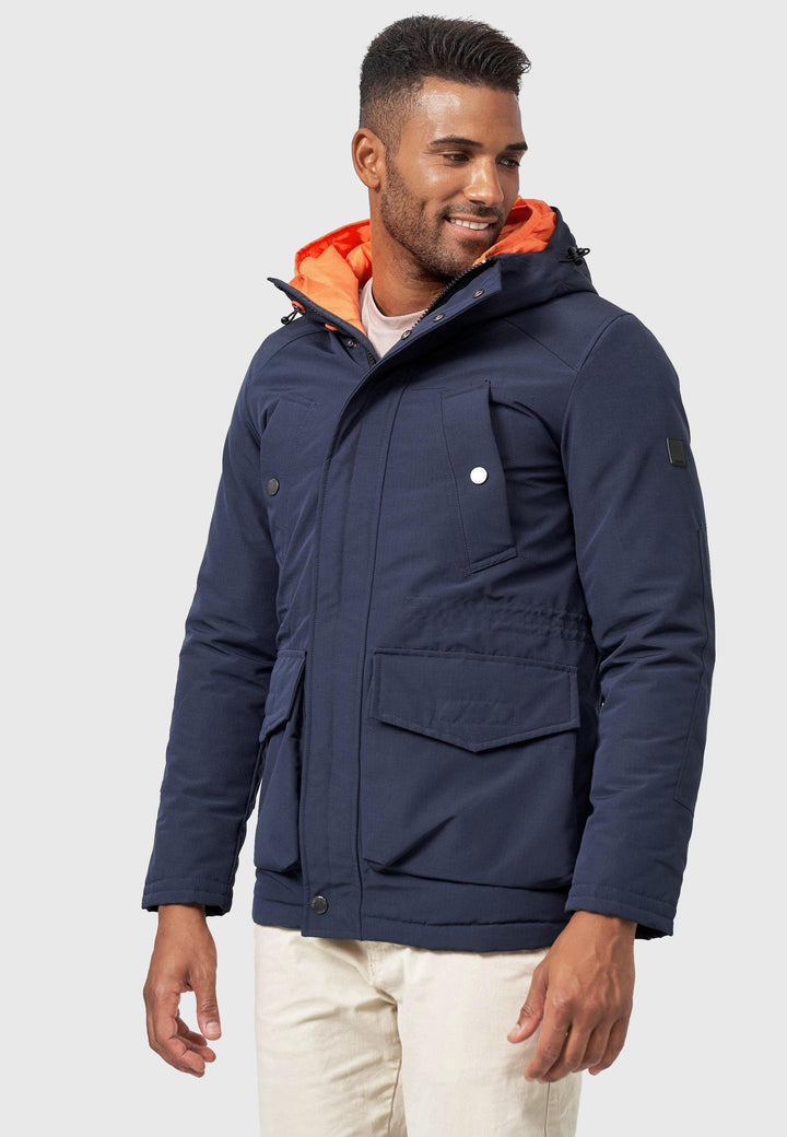 Indicode Herren Waters Parka mit Kapuze und verdecktem Reißverschluß
