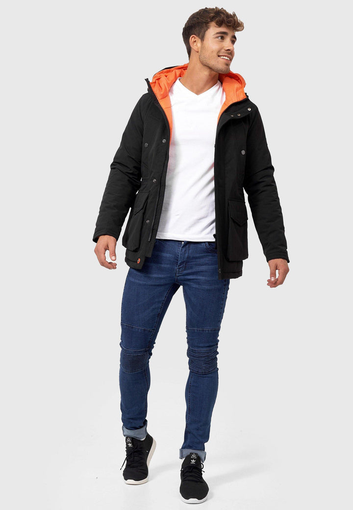 Indicode Herren Waters Parka mit Kapuze und verdecktem Reißverschluß