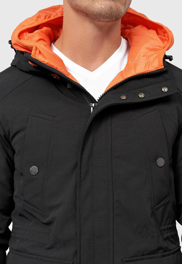 Indicode Herren Waters Parka mit Kapuze und verdecktem Reißverschluß