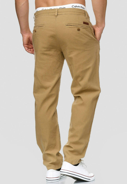 Indicode Men's Boulware Linen & Cotton 4 Pocket Trousers