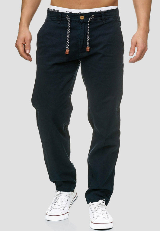 Indicode Men's Boulware Linen & Cotton 4 Pocket Trousers