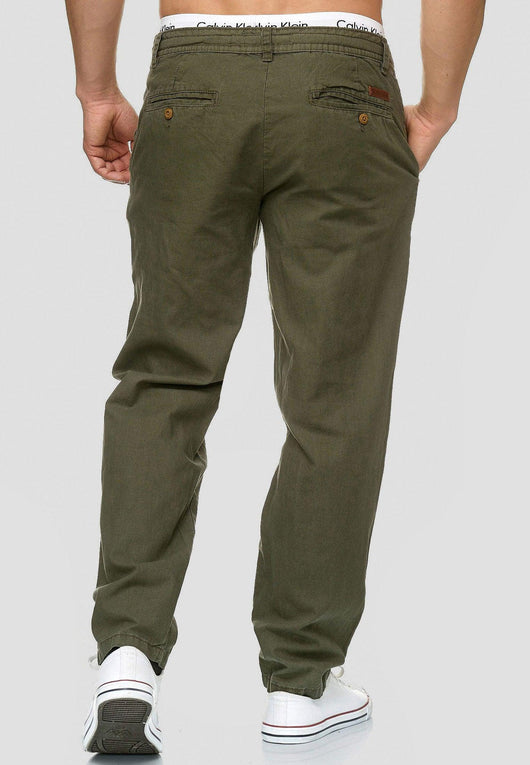 Indicode Men's Boulware Linen & Cotton 4 Pocket Trousers