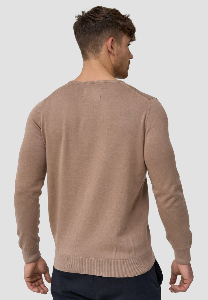 Indicode Herren Benjamin Feinstrickpullover mit Ripp-Bündchen & Rundhals-Ausschnitt aus 100% Baumwolle - INDICODE
