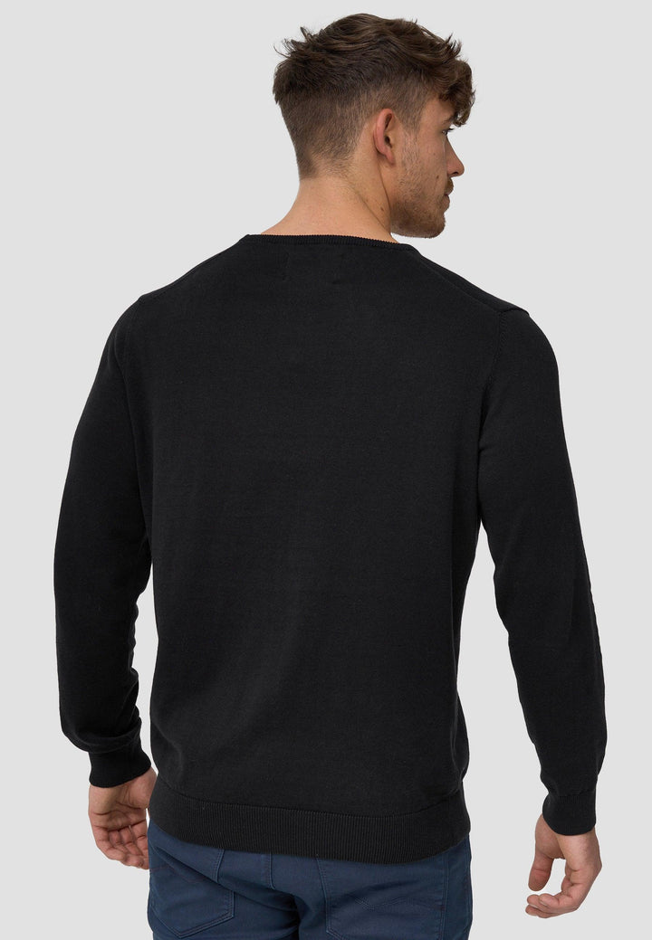Indicode Herren Benjamin Feinstrickpullover mit Ripp-Bündchen & Rundhals-Ausschnitt aus 100% Baumwolle - INDICODE