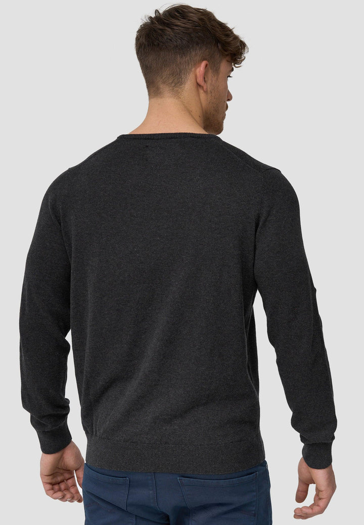 Indicode Herren Benjamin Feinstrickpullover mit Ripp-Bündchen & Rundhals-Ausschnitt aus 100% Baumwolle - INDICODE