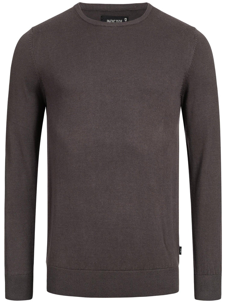 Indicode Herren Benjamin Feinstrickpullover mit Ripp-Bündchen & Rundhals-Ausschnitt aus 100% Baumwolle - INDICODE