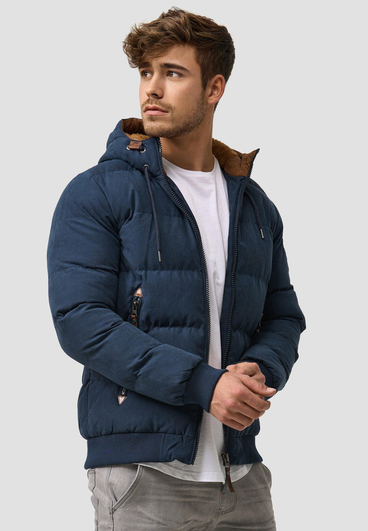 Indicode Herren Adeline Winterjacke mit gefütterter Kapuze (Teddyfutter) - INDICODE