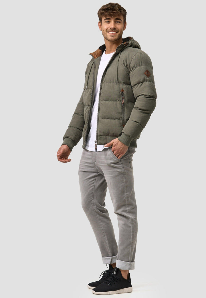 Indicode Herren Adeline Winterjacke mit gefütterter Kapuze (Teddyfutter) - INDICODE